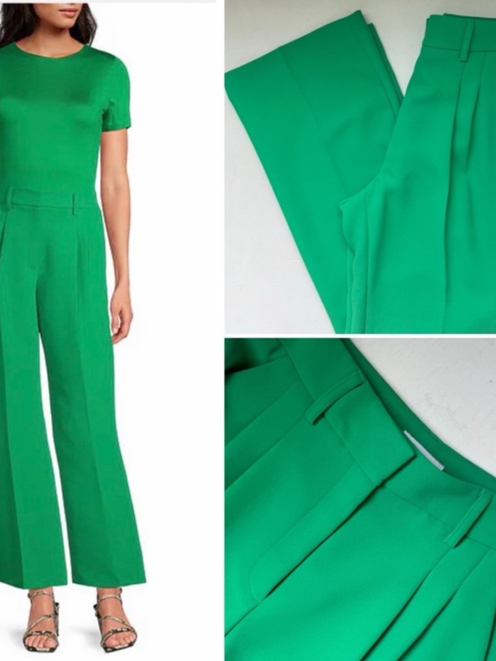 Gianni Bini Hartley Crepe Pleated Straight Wide Leg Pants